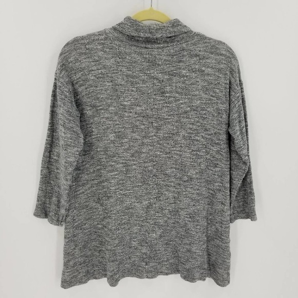 Zara Mock Turtle Neck Quarter Sleeve Sweater Tunic Top Heathered Gray Size M - Picture 4 of 6